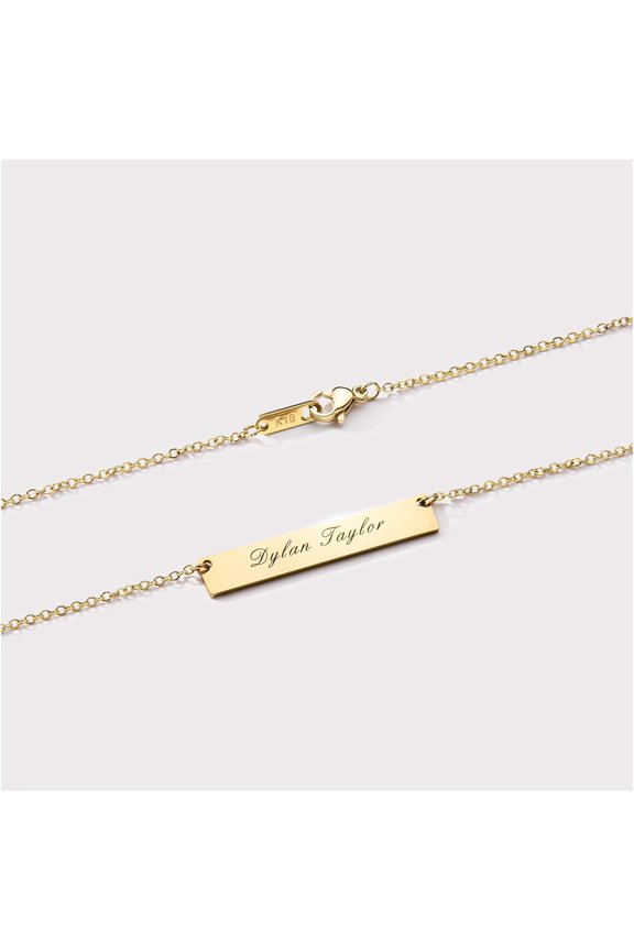 Personalized Necklace For Women, Custom Name Bar Pendant, Graduation Gift Or Mothers Day Gift For Her, Gold Name Plate For Mom[o2265]