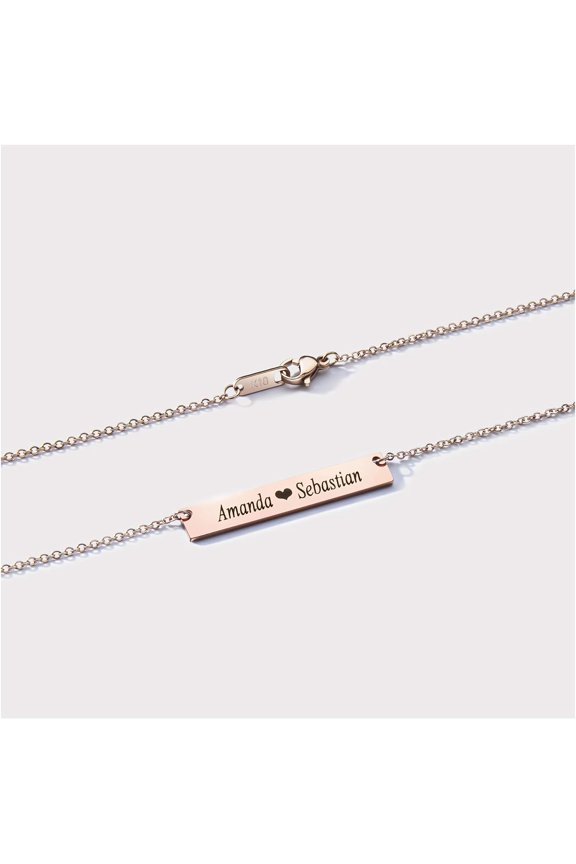 Personalized Necklace For Women, Custom Name Bar Pendant, Graduation Gift Or Mothers Day Gift For Her, Gold Name Plate For Mom[o2269]
