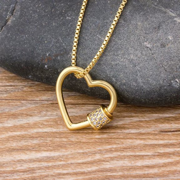 Personalized Necklace with Engraved Beads Heart 14K Yellow Gold Pendant Necklace Handcrafted Personalized Necklace with for Loved