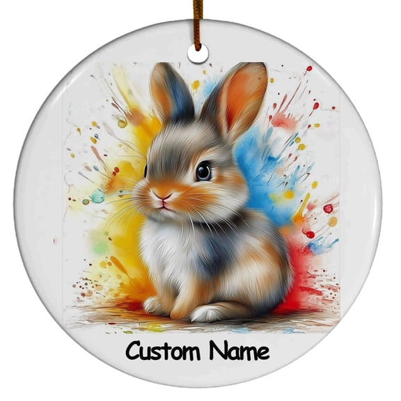 Personalized Netherland Dwarf Rabbitin Ornament, Custom Ornament for Animal Lover, Ideal Gift for Men, Women, Best Friend, Gift for Christmas, Birthday, Father's Day, Mother's day