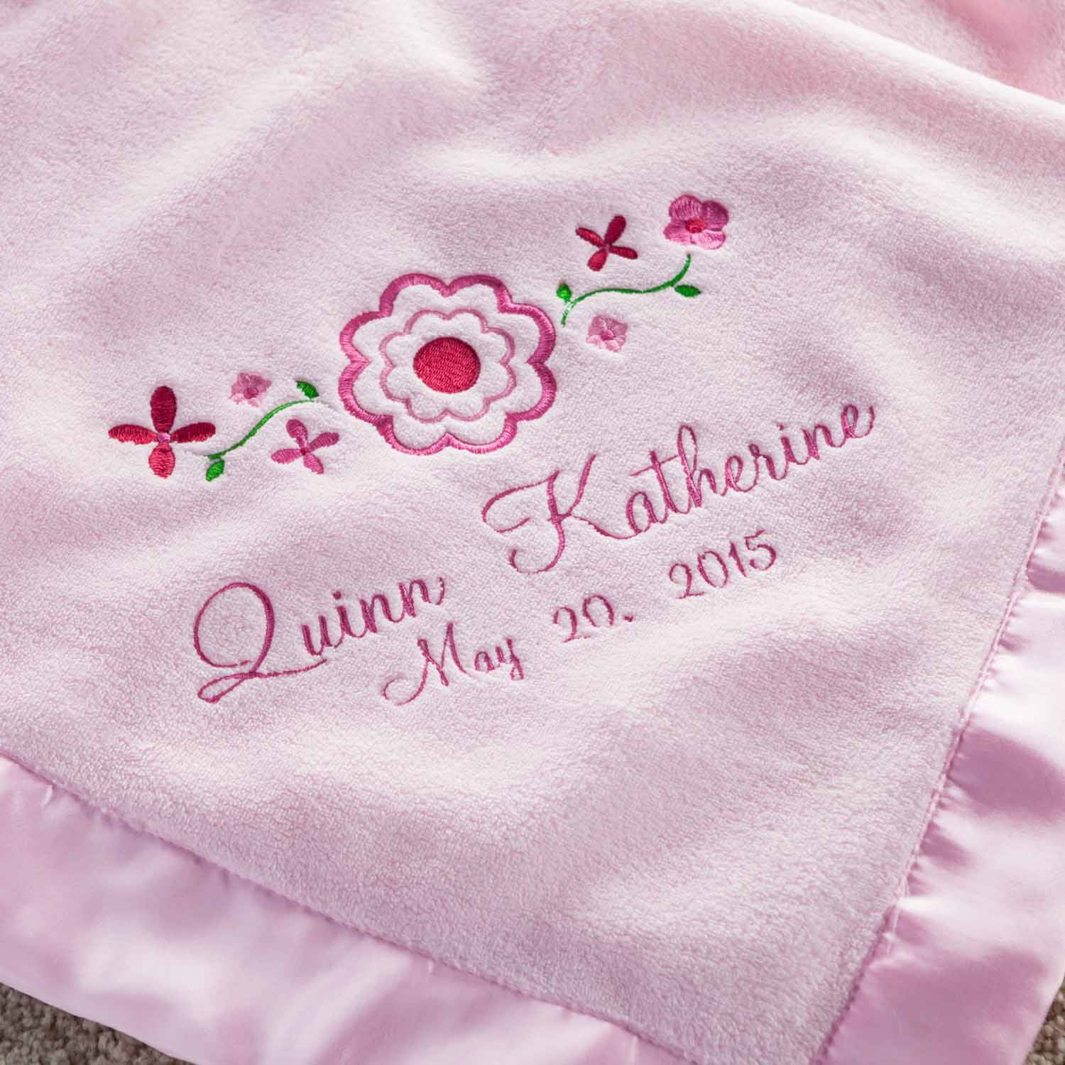 Personalized New Baby Blanket - in Pink or Blue