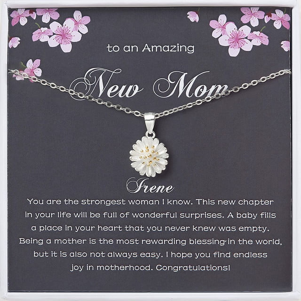 Personalized New Mom Gift - Gifts for New Mom - Expecting Mom Gift - Custom New Mom Spiritual Gift - Sterling Silver Daisy Necklace Gift from Friend