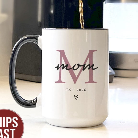 Personalized New Mom Mug Custom Monogram New Mama Name Mug Mothers Mothers Day Gift Est 20