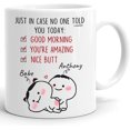 thumbnail image 1 of Personalized Nice Butt Couple Coffee Mug Cups 11oz 15oz Birthday Christmas Engagement Anniversary Wedding Gifts For Married Couples Husband Wife Boyfriend Girlfriend Mr & Mrs Custom Name, 1 of 7