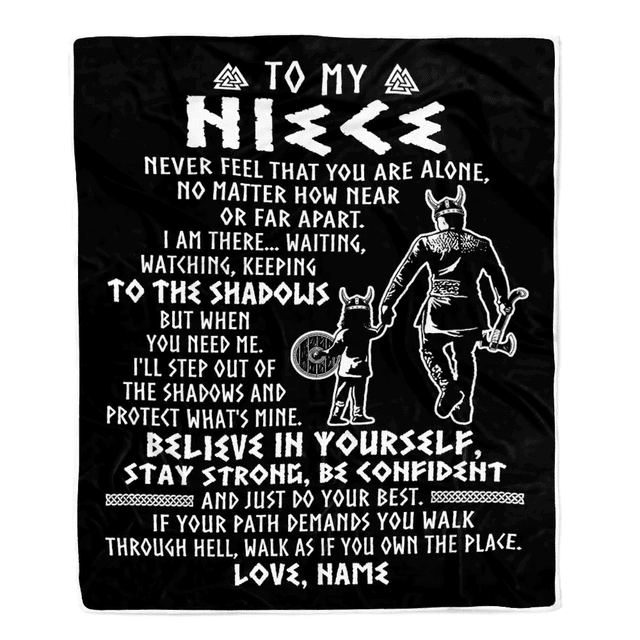 Personalized To My Niece Blanket Viking Never Feel You Are Alone ...