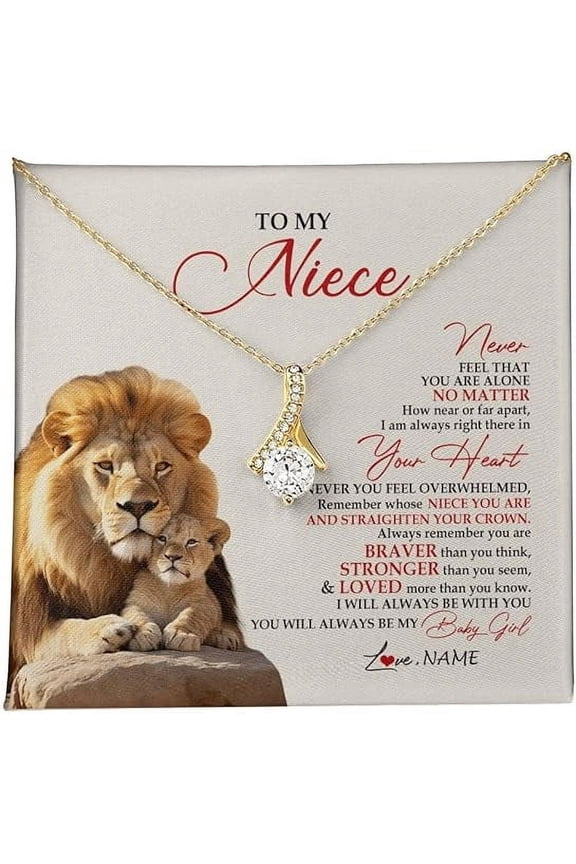 Personalized To My Niece Necklace From Aunt, Auntie Uncle Not Even Time Floral Niece Birthday Graduation Christmas with Customized Message Card and Gift Box, Alluring Beauty Necklace