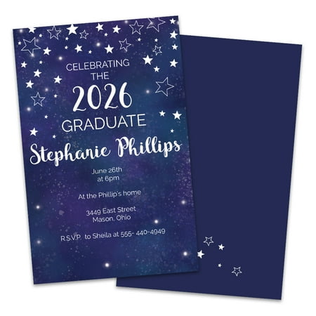Personalized Night Sky Graduation Party Invitation