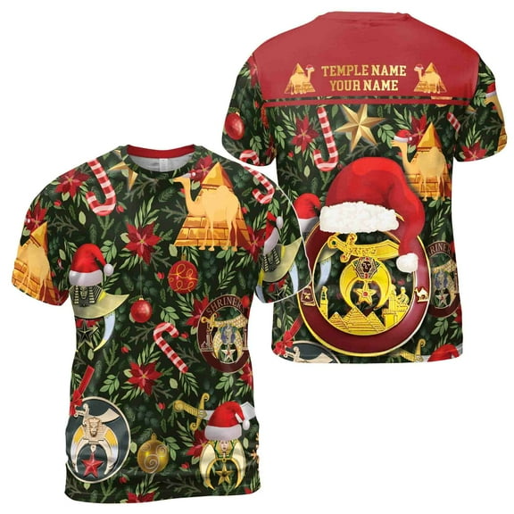 Personalized Noble Shriner Merry Christmas Men's T-Shirt S-5XL