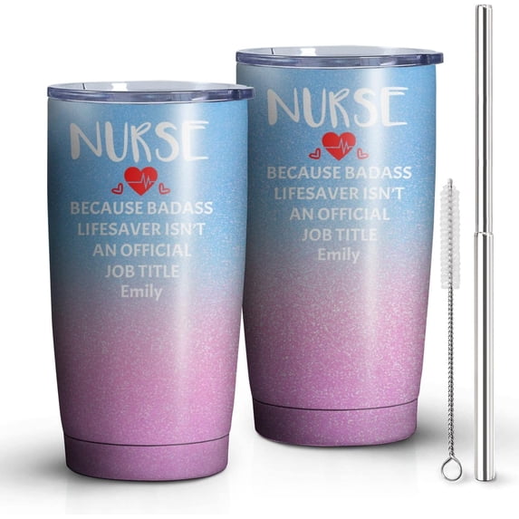 Personalized Nurse Cup for New RN Women Nurses,Custom Tea/Coffee Nurse Tumbler 20 oz Stainless Steel,Ideal for Nurses School Graduation Gifts/Week Gifts/Retirement Gifts/Birthday Gifts