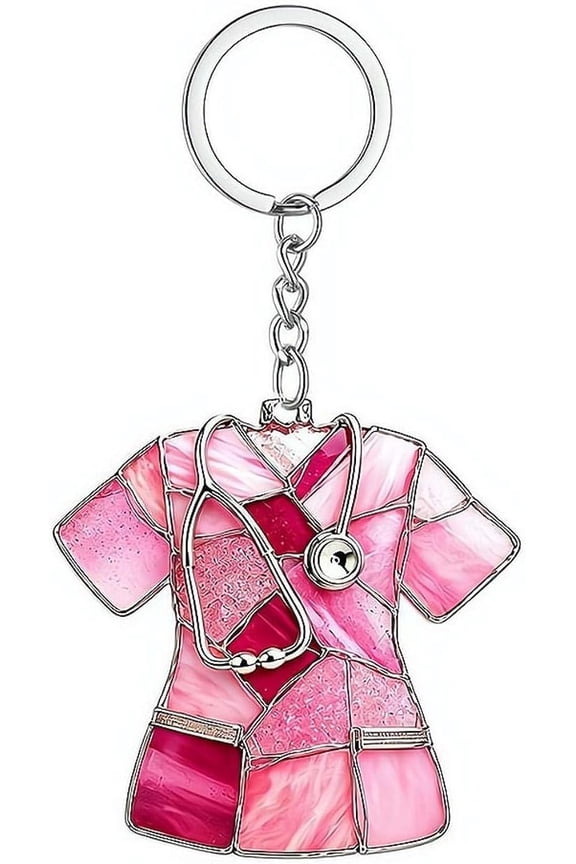 Personalized Nurse Keychain With Custom Name, 2D Acrylic Medical Scrubs Ornament, Wearable Healthcare ID Badge Accessory For Backpack Keys