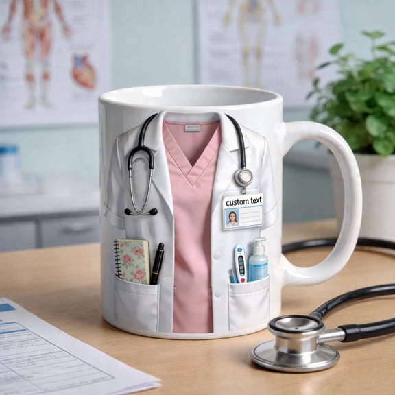Personalized Nurse Mug, Custom Name Doctor Coffee Cup, Medical Scrubs Mug, RN Gift, Nurse Appreciation Gift, Healthcare Worker Gift Idea