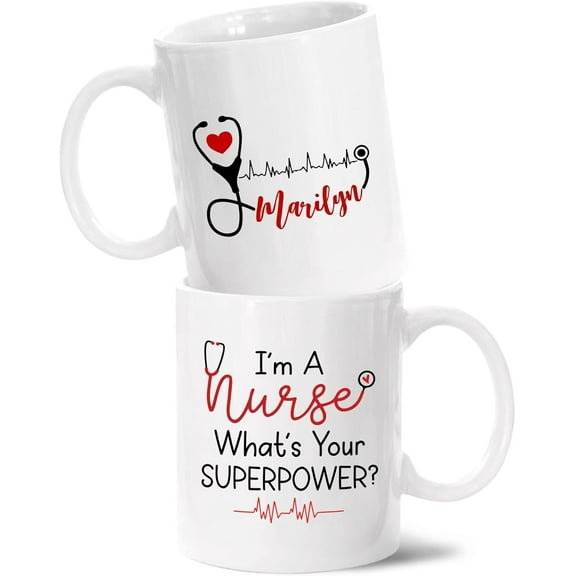 Personalized Nurse Mug, Nurse Mug, Custom She Believed She Could So She Studied Her Ass Off And She Did Mug, Nurse Coffee Mug, Nurse Gift, Stethoscopes Mug, RN Mug, White Mug 11oz, 15oz