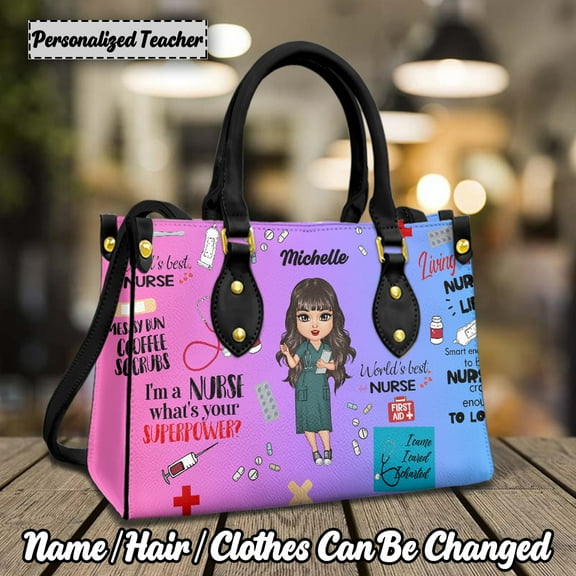 Personalized Nurse Women Top-Handle Leather Ladies Totes Shoulder Bags Female Doctor Casual Messenger Bolsa Feminina