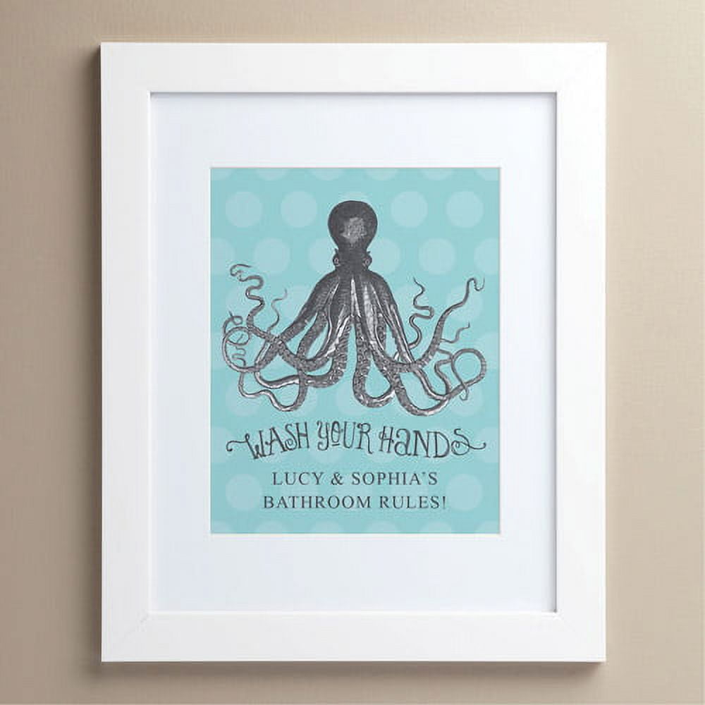 Personalized Octopus 11" x 14" Framed Print