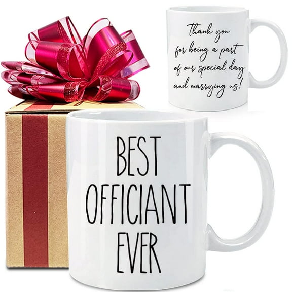 Personalized Officiant Wedding Mug, Funny "Thank You for Marrying Us" Gift from Couple, Best Ever Officiant Present, Bridesmaid Keepsake, White Ceramic