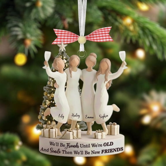 Personalized Old Friend Ornament – Custom Names Besties Gift, Funny Friendship Christmas Gift, Friends Keepsake, Gift for Friends & Besties