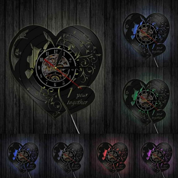 Personalized One Year Wedding Anniversary Wall Clock 1st Anniversary Dating Marriage Gift For Him Her Custom Home Decor Clock