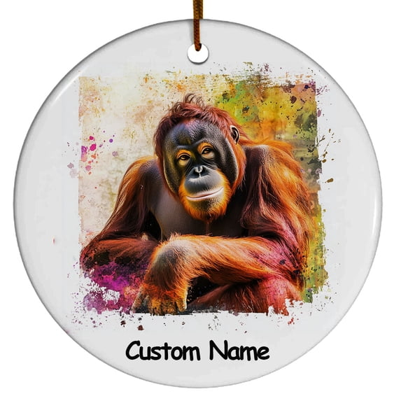Personalized Orangutan Ornament, Custom Ornament for Animal Lover, Ideal Gift for Men, Women, Best Friend, Gift for Christmas, Birthday, Father's Day, Mother's day