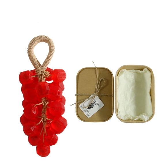 Personalized Original Handmade Crystal Grape Soap Gentle Cleansing Soap, Grape Soaps on a Rope for Women Men, Unique Decorative Bathsoap for Bathroom Home, Gift for Friends