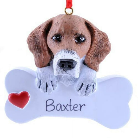 Personalized Ornament Beagle Polyresin Bone Heart Bet Friend Rm558