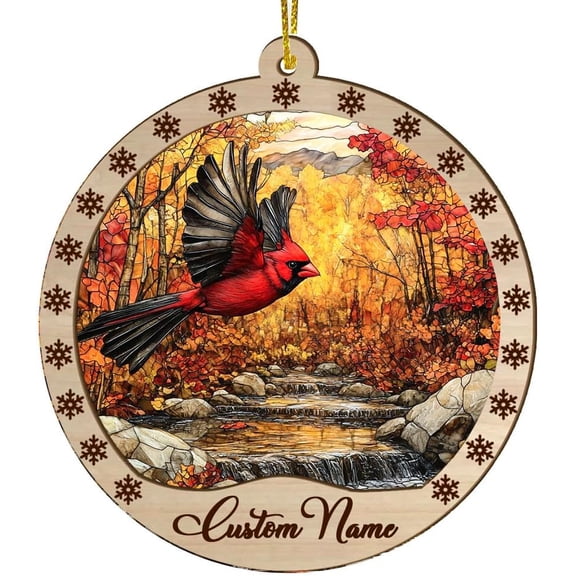 Personalized Ornament, Black Cardinal Suncatcher, Black Cardinal Christmas, Black Cardinal Decor, Christmas Tree Decorations, Christmas Mom Birthday Gifts Txyded (Design 95)