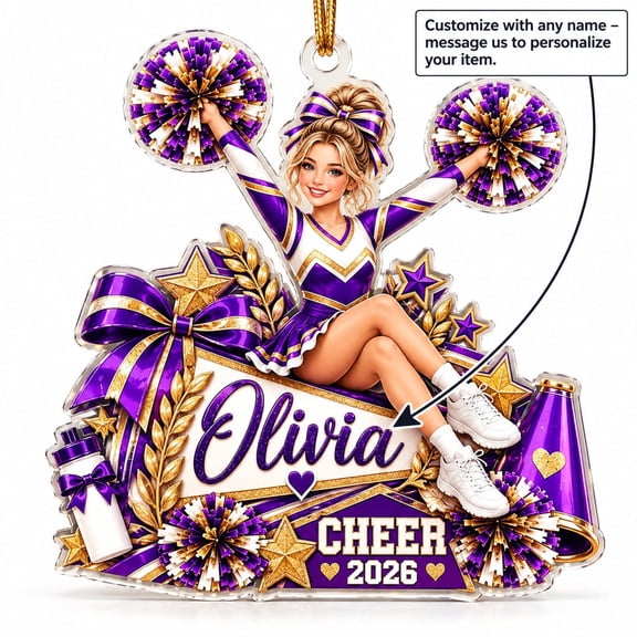 Personalized Ornament Cheerleader Design Acrylic Hanging Decor Christmas Gift