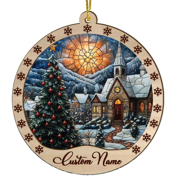 Personalized Ornament, Church Suncatcher, Church Christmas, Church Décor for Home, Christmas Tree Decorations, Christmas Mom Birthday Gifts TUm4bj (Design 95)