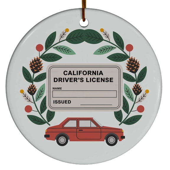 Personalized Ornament Driver's License Christmas Tree Ornament, Customized State Name Date Driver's License Christmas Ornaments, New Driver Car Lover Teen Gift, Driver License 1st Xmas Presents
