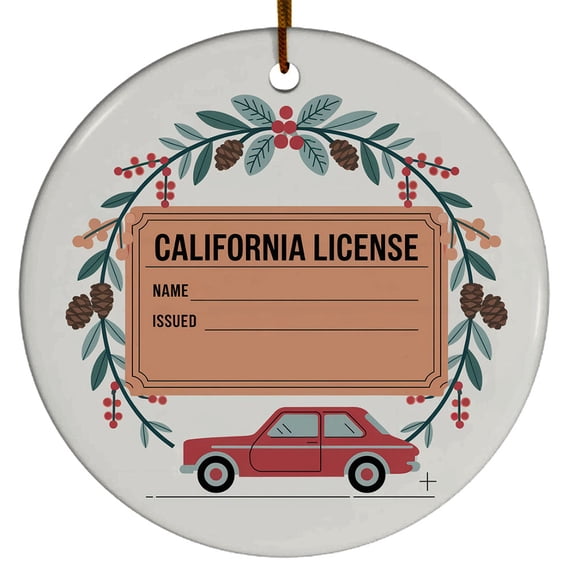 Personalized Ornament Driver's License Christmas Tree Ornament, Customized State Name Date Driver's License Christmas Ornaments, New Driver Car Lover Teen Gift, Driver License 1st Xmas Presents