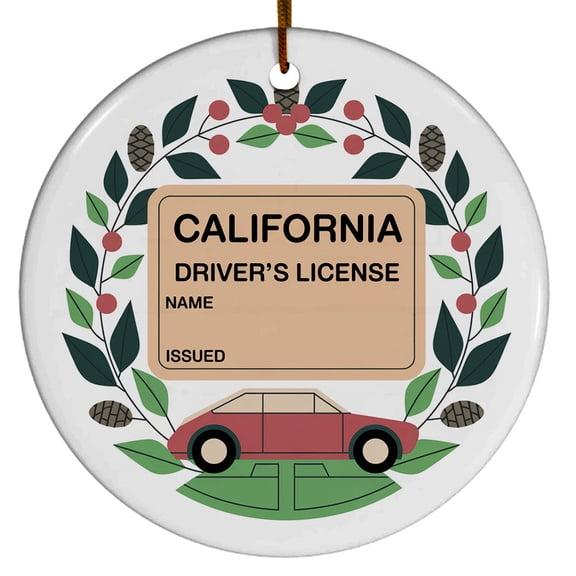 Personalized Ornament Driver's License Christmas Tree Ornament, Customized State Name Date Driver's License Christmas Ornaments, New Driver Car Lover Teen Gift, Driver License 1st Xmas Presents