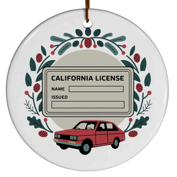 Personalized Ornament Driver's License Christmas Tree Ornament, Customized State Name Date Driver's License Christmas Ornaments, New Driver Car Lover Teen Gift, Driver License 1st Xmas Presents