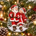 Tree Intital Personalized Ornament, Grandpa and Grandma Santa Winter Walk Acrylic ...