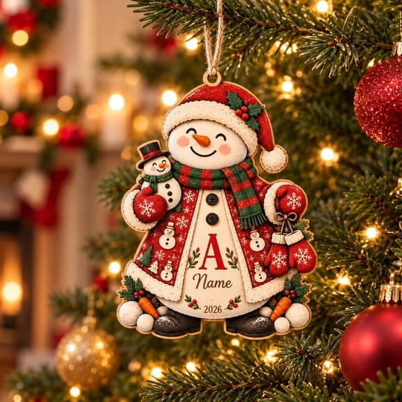 Personalized Ornament Snowman Santa Christmas Tree Decor