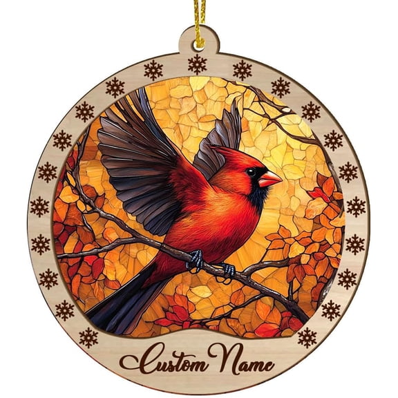 Personalized Ornaments for Christmas, Black Cardinal Suncatcher, Black Cardinal Christmas, Black Cardinal Decor, Vintage Christmas Decor, for Woman HZNbsx (Design 83)