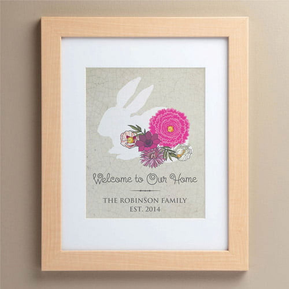 Personalized Our Home 11" x 14" Framed Rabbit Print