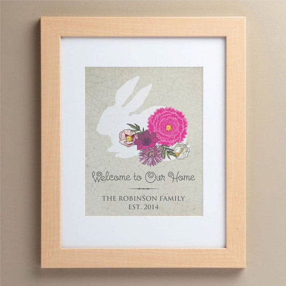 Personalized Our Home 11" x 14" Framed Rabbit Print