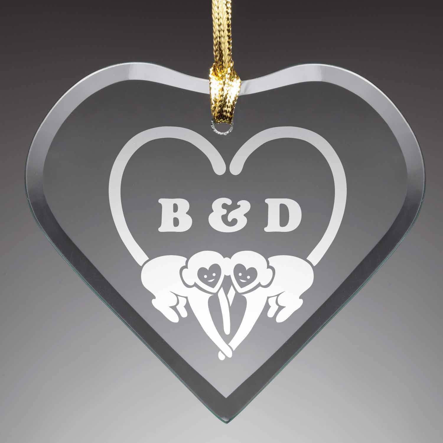 Personalized Our Initials Glass Ornament