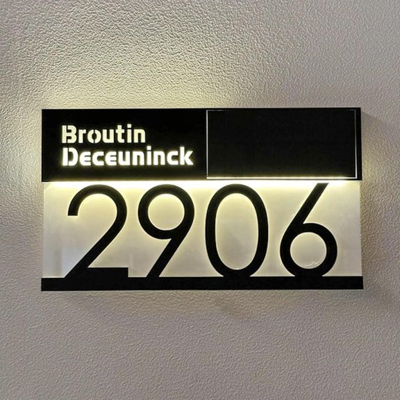 Personalized Outdoor Solar Door Signs, High-end LED Lighted Door Signs, Street Address Signs, Home Address Door Signs