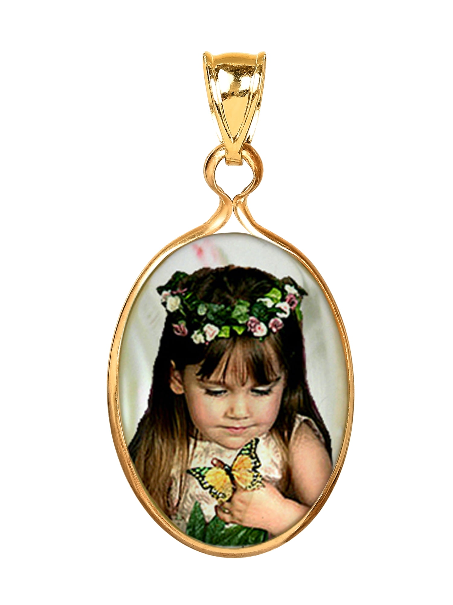 Personalized Oval Frame Mother of Pearl Color Photo Charm
