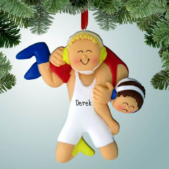 Personalized Over the Shoulder Wrestling - Blonde Christmas Ornament - Team Wrestler - Making Weight - Mat Madness - Pin - Great Gift Ideas