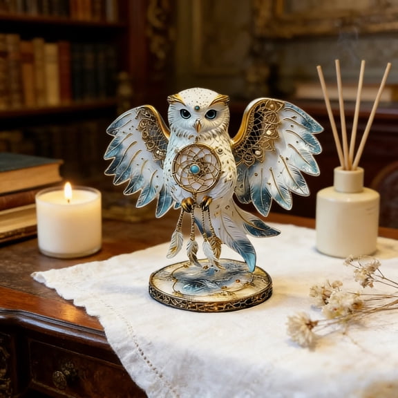 Personalized Owl Acrylic Stand Figurine, Custom Decorative Display for Home, Office Desk, and Shelf, Durable High-Transparency Owl Decor
