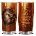 thumbnail image 1 of Personalized Owl Lover Cup 20oz 30oz Stainless Steel Tumbler Owls Lovers Printed Wood Style Custom Gift For Women Girl Friend Animal Lovers Birthday Christmas Travel Mug, 1 of 6