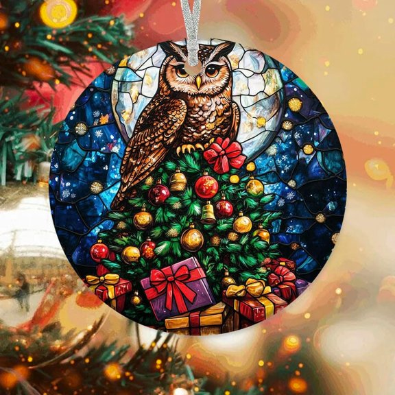 Personalized Owl Ornaments 2025, Owl Xmas Gifts Ideas, Owl Suncatcher, Christmas Tree Ornament 4HfLgb