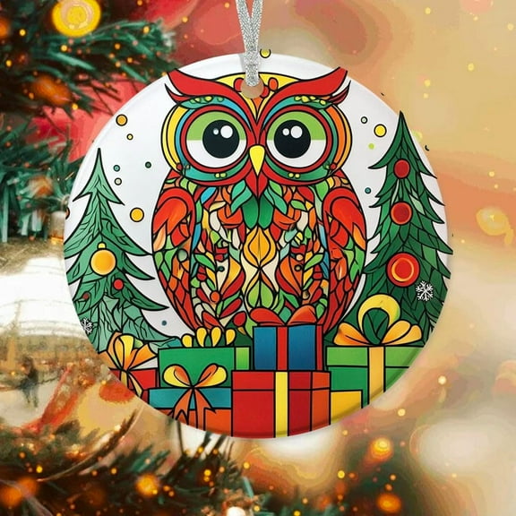 Personalized Owl Ornaments 2025, Owl Xmas Gifts Ideas, Owl Suncatcher, Christmas Tree Ornament 7rt73I