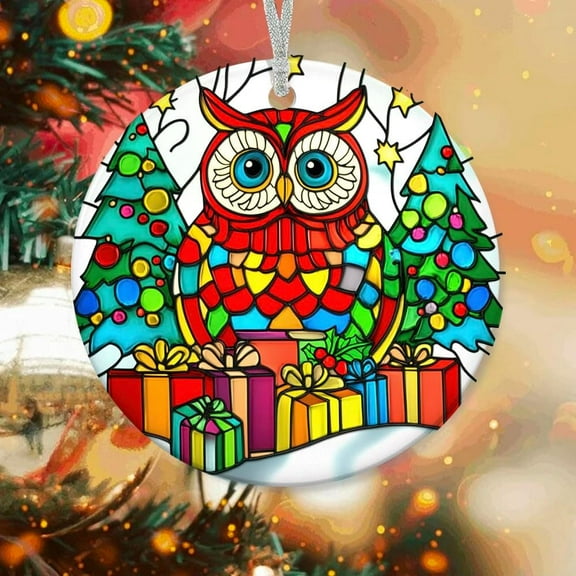 Personalized Owl Ornaments, Owl Xmas Gifts Ideas, Owl Christmas Tree Ornament, Christmas Keepsake bBlsYw