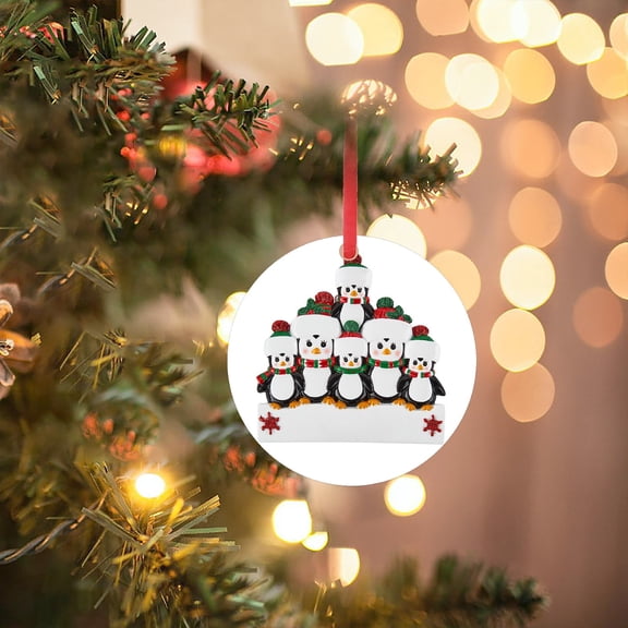 Personalized PVC Penguin Ornament – Cute Christmas Tree Decoration Featuring Custom Name or Message – Waterproof Holiday Keepsake for Family, Kids, Teachers