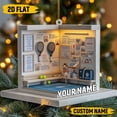 thumbnail image 1 of Personalized Padel Ornament with Custom Name | Paddle Tennis Christmas Gift | Indoor Court Acrylic Decor | Sport Lover Tree Decoration, 1 of 6