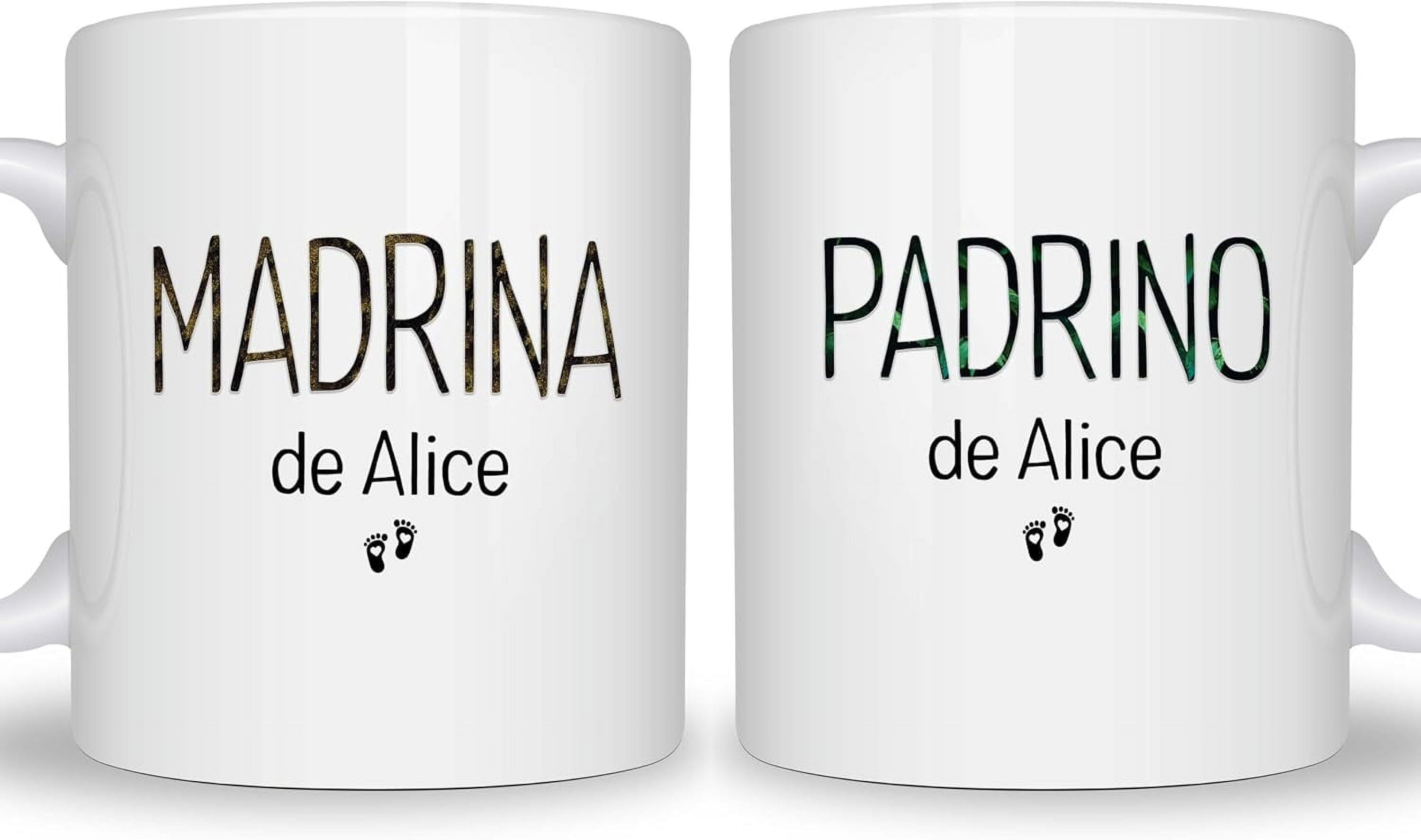 Padrino E Madrina Battesimo 2024 Personalized Padrinos De Bautizo Propuesta Set 2 Tazas Café 11Oz