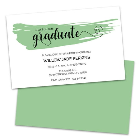 Personalized Paint Stripe Graduation Party Invitation