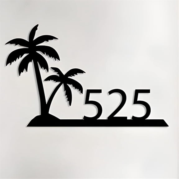 Personalized Palm Tree House Address Numbers Custom Beach Theme House Numbers Address Plaque Beach House Decor Wall Decor Housewarming Gifts